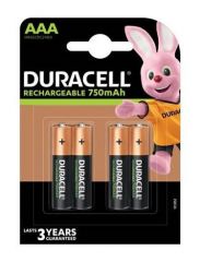 Duracell Rechargeable AAA/HR03 Batteries 750mAh - Pack of 4