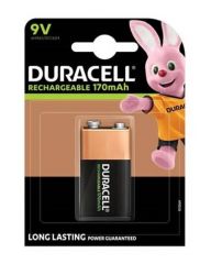 Duracell Rechargeable 9V/R22 Battery  170mAh - Pack of 1