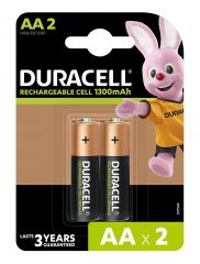 Duracell Rechargeable AA NiMH 1300mAh Batteries - Pack of 2