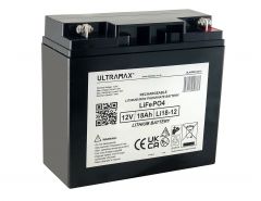 Li18-12, 12v 18Ah Lithium Iron Phosphate, LiFePO4 High Capacity Deep Cycle Battery, Charger Included.