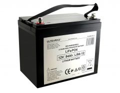 Ultramax LI84-12, 12v 84Ah Lithium Iron Phosphate LiFePO4 Battery - 80A Max. Discharge Current - Weight 10.2 Kg